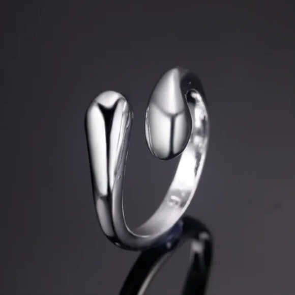 925 Sterling Silver Waterdrop Jewelry Set Bracelet Necklace Earrings Ring - Picture 13 of 16